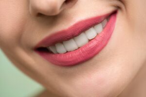 Close up of woman’s attractive smile